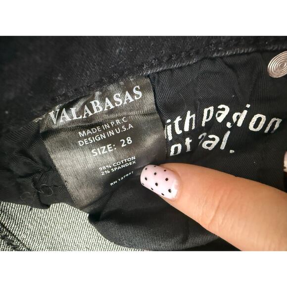 VALABASAS Patchwork Distressed Jeans Green Black Size 28 L35 Men’s - Picture 6 of 7